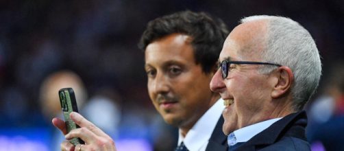 Le président de l'OM, Pablo Longoria et le propriétaire Frank McCourt (capture Twitter @topmercato)