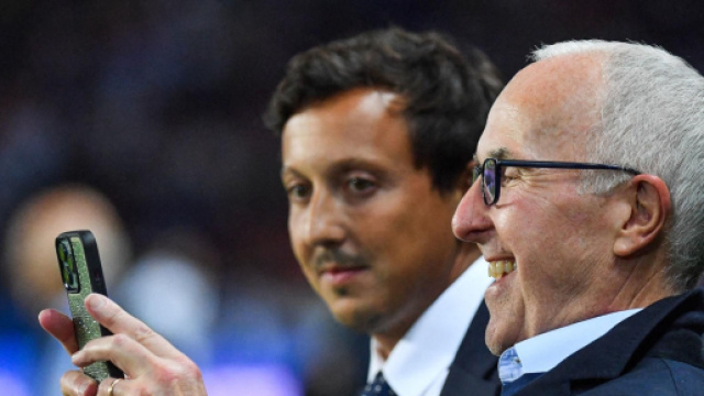 Le président de l'OM, Pablo Longoria et le propriétaire Frank McCourt (capture Twitter @topmercato)