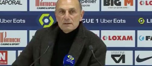 Miichel Der Zakarian en colère après Montpellier-Lens. (screnshot Twitter - BeIN Sports)