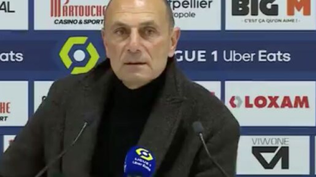 Miichel Der Zakarian en colère après Montpellier-Lens. (screnshot Twitter - BeIN Sports)