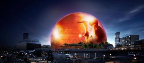 An image of how the MSG Sphere might look in east London (Image source: MSG)