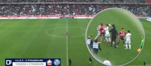 Le RC Strasbourg en crise après sa défaite face à Lille. (screenshot Twitter - @PVSportFR)