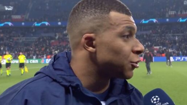 Mbappé plus motivé que jamais avant le match retour contre le Bayern. (screenshot Twitter - @CanalplusFoot)