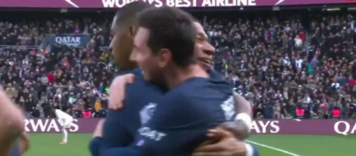 Mbappé et Messi pendant PSG - Lille (capture ESPN)