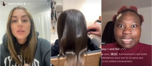 Anaïs Camizuli traitée de raciste après fait un lissage à sa fille de trois ans, TikTok s'enflamme. (Screenshorts Snapchat / TikTok)