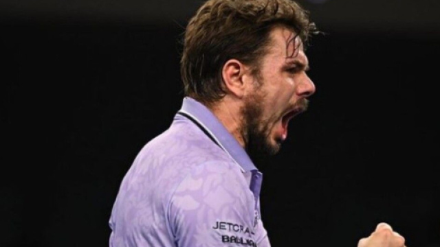 La joie du Wawrinka au palais des Sports de Marseille. (photo tiré du compte Instagram du joueur)