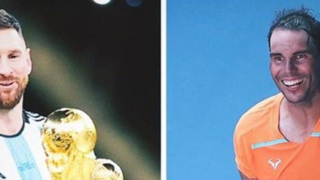 Lionel Messi et Rafael Nadal (capture Twitter @angelomangiante)