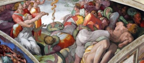 Michelangelo's 'Worship of the Brazen Serpent' painted on the Sistine Chapel (Image source: Nyárlőrinczi Viktória/WikimediaCommons)