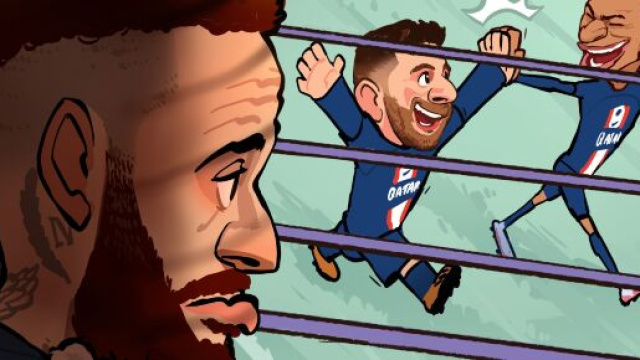 Neymar Jr a observé à distance ses compères réaliser un grand match face à l'OM. Twitter @Sport360Foot