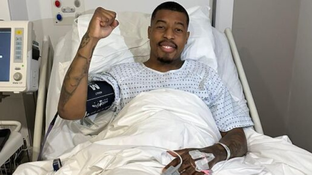 Presnel Kimpembe sur son lit après l'opération. Screenshot Twitter @kimpembe_3