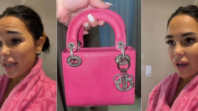 Apr&egrave;s l'affaire de la fausse grossesse et du b&eacute;b&eacute; trop grand, Milla Jasmine est accus&eacute;e d'afficher un faux sac de luxe. (Screenshots Snapchat)