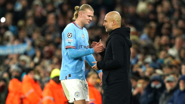 Haaland remplacé par Guardiola ce mardi soir. (screenshot Twitter - @ActuFoot_)