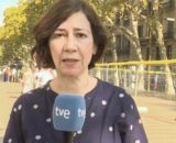 Mària Sánchez, la destacada periodista durante una cobertura en exteriores (Captura RTVE)