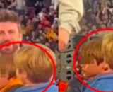 En la final de la Kings League, Gerard Piqué aparece visiblemente emocionado mientras sus hijos tienen rostros serios (Captura de RRSS)