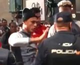Los agentes de la Policía Nacional arrestaron al portero de la selección de fútbol Perú (Twitter, ecuadorprensaec)