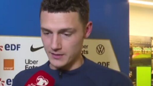 Benjamin Pavard en zone mixte (capture Twitter @lequipedusoir)