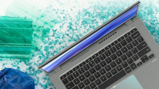 L'Acer Chromebook Vero 514 a &eacute;t&eacute; con&ccedil;u &agrave; partir de mat&eacute;riaux recycl&eacute;s (Screenshoot Twitter @madeintechfr)