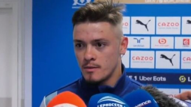 Vitinha a réagi en français après son doublé synonyme de premiers buts avec l'OM. (screenshot @lachainelequipe)