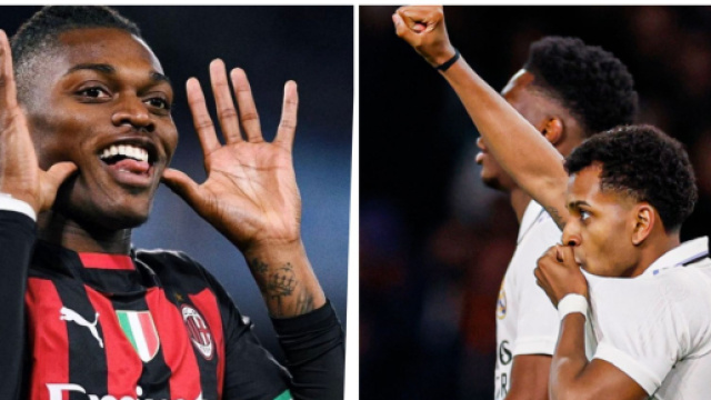 Leao et Rodrygo ont brillé contre Napoli et Chelsea respectivement (Screenshot de @realmadridfra et @AC_MilanFR au 19/04/2023)