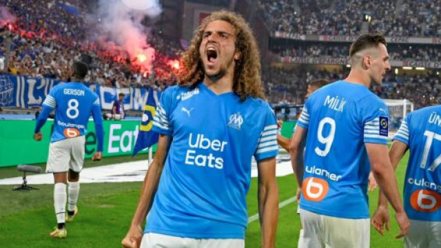Guendouzi heureux du succès de l'OM à Lyon ce dimanche soir. (screenshot Twitter - @GuilDcqt)