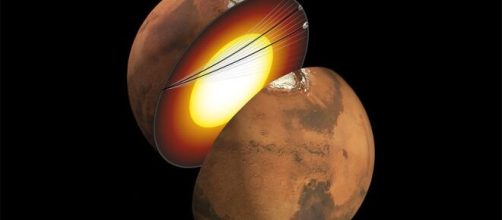Il nucleo di Marte come ricostruito dalla sonda InSight della NASA.