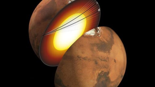 Il nucleo di Marte come ricostruito dalla sonda InSight della NASA.