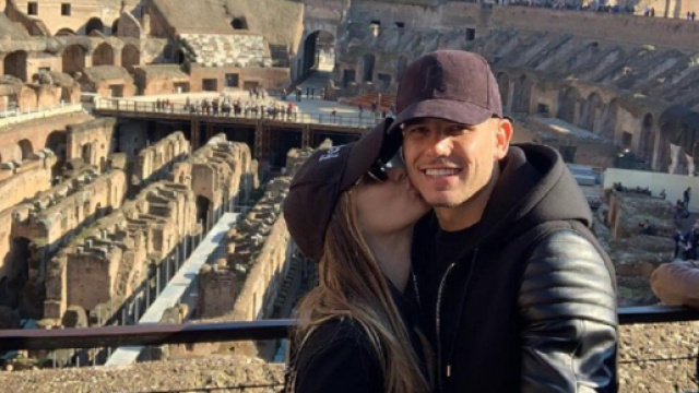 Lucas Hernandez et sa femme Amelia Llorente (Screenshoot Twitter @Roro89F)