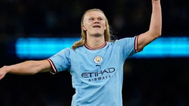 Erling Haaland sous les couleurs de Manchester City (capture Twitter @Football365)