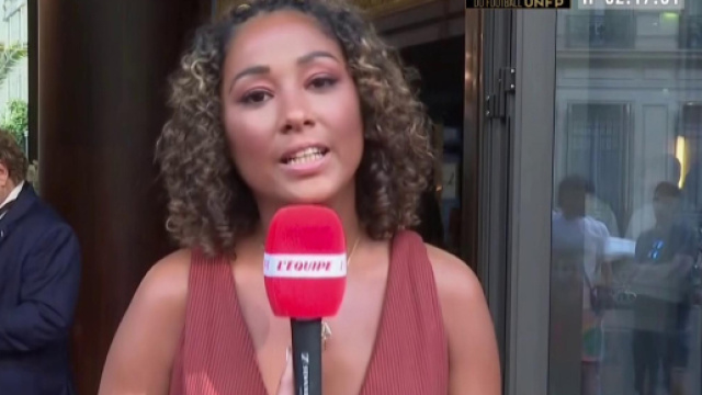 Virginie Sainsily sur La Chaine L'Equipe (capture Twitter @lequipedusoir)