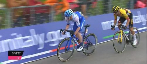 Giro d'Italia, Primož Roglič in azione sul Monte Bondone.