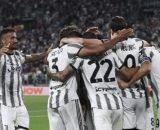 Nella foto l'esultanza della Juve.