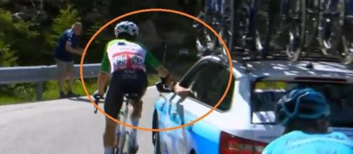 Ciclismo, Filippo Zana e il rifornimento incriminato al Giro d'Italia.