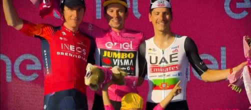 Ciclismo, il podio del Giro d'Italia 2023.