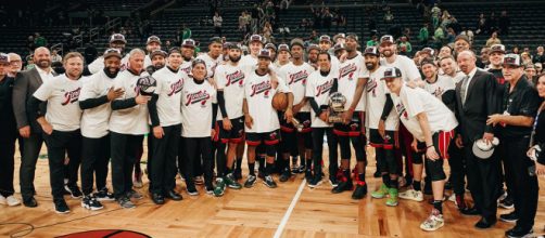 Miami Heat celebrate hfading to the Finals (Image source: Facebook/Miami Heat)