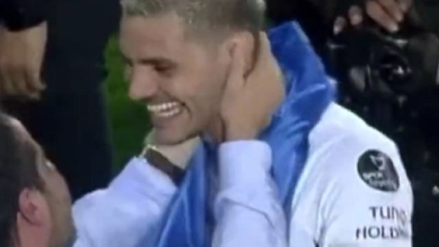 Icardi et son président (capture Twitter @_samiyenhaber)