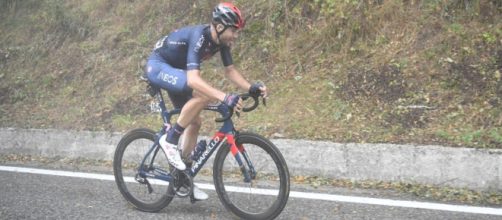 Filippo Ganna nella tappa di Camigliatello Silano al Giro d'italia 2020.