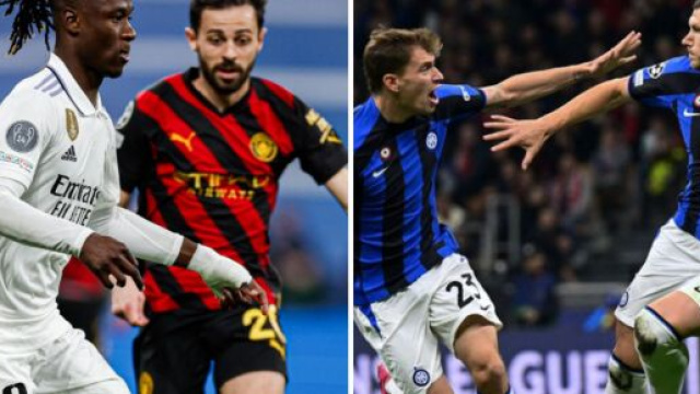 Camavinga &agrave; Real-City et Dzeko &agrave; Milan-Inter (Screenshot de @realmadridfra et @Inter au 11 mai 2023)