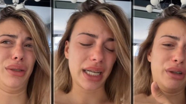 Giuseppa au plus mal à cause des soucis de santé de son bébé Giorgia, elle craque. (Screenshots @giuseppacrl)