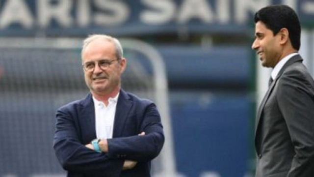 Luis Campos et le président Nasser (capture Twitter @Actu Foot)