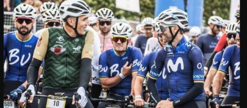 Ciclismo, Alejandro Valverde alla Quebrantahuesos con Miguel Indurain.
