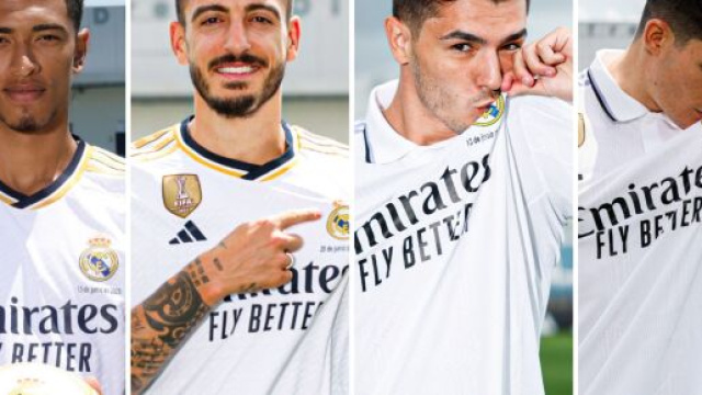 Bellingham, Joselu, Brahim, Garcia, les quatre recrues du Real 2023-2024 (Screenshot @realmadridfra au 02 juillet 2023)