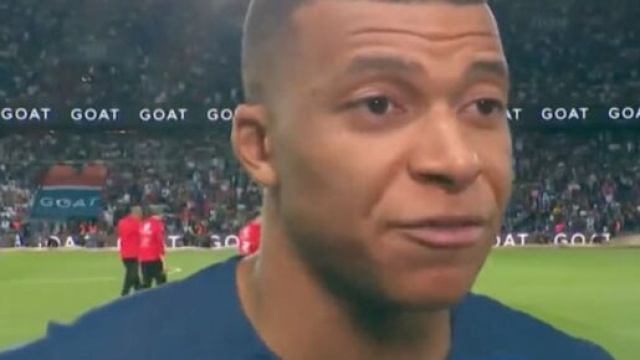 Mbappé au micro de Canal+ après la défaite face à Clermont. (screenshot Twitter - @CanalplusFoot)