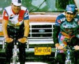 Ciclismo, Abraham Olano, in maglia Mapei. insieme a Miguel Indurain
