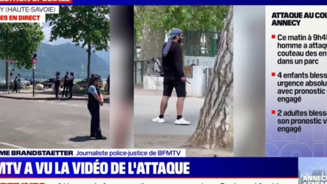 Attaque au couteau dans un parc au bord du lac d'Annecy (Screenshot @Tweeter)