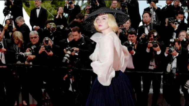 Elle Fanning au festival de Cannes (Screenshoot Twitter @VogueRunway)