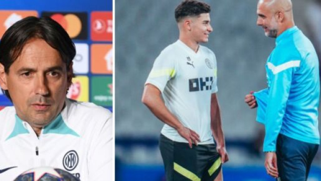 Simone Inzaghi et Guardiola en pleine préparation de la finale de Ligue des Champions (Screenshot @Inter @ManCity au 10 juin 2023)