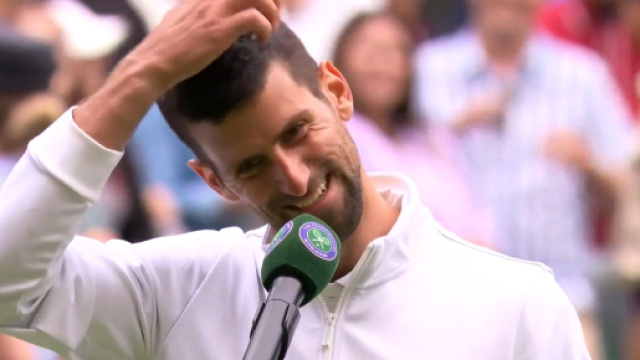 Après avoir vaincu Rublev et rejoint sa demi-finale, Novak Djokovic a évoqué sa gestion de la pression, non sans ironie. (@Wimbledon)