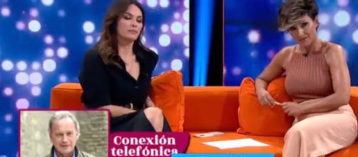 Fabiola Martínez estaba hablando del embarazo cuando el cantante hizo la conexión telefónica con el programa (Captura de pantalla de Antena 3)
