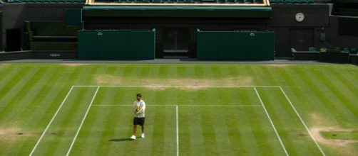 Carlos Alcaraz en el campo de juego de Wimbledon (Twitter/carlosalcaraz)