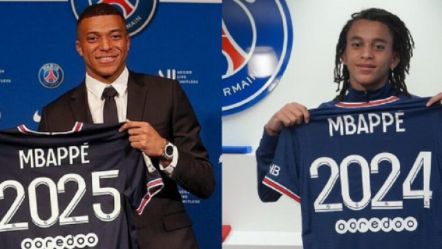 Kylian et Ethan Mbappé au PSG (capture Twitter @footavu)